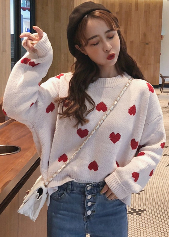 Pullover Contrast Knit Sweater
