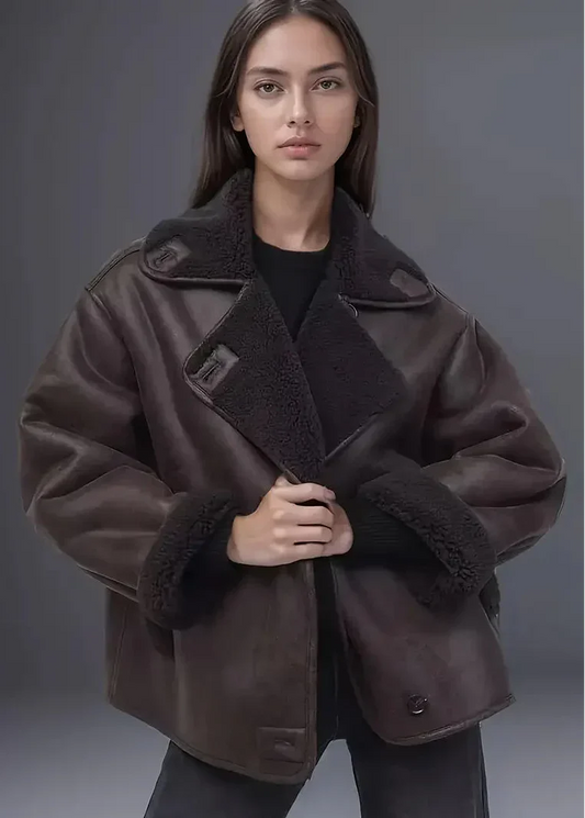 jacket Long Effet Cuir