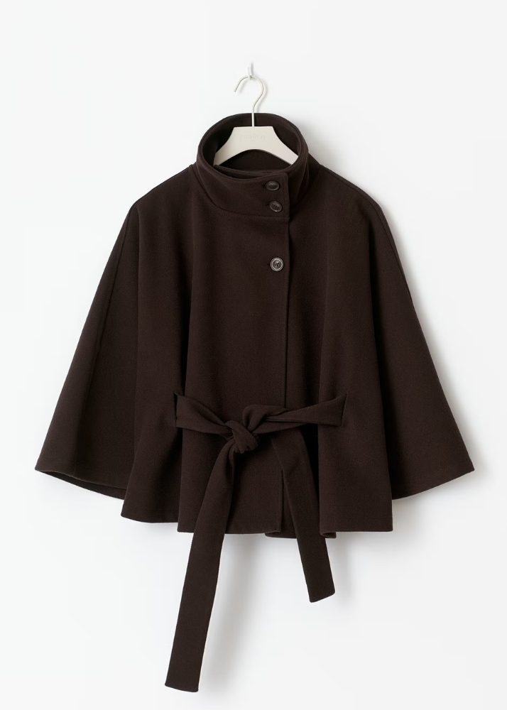 Veste Cape ceinturée