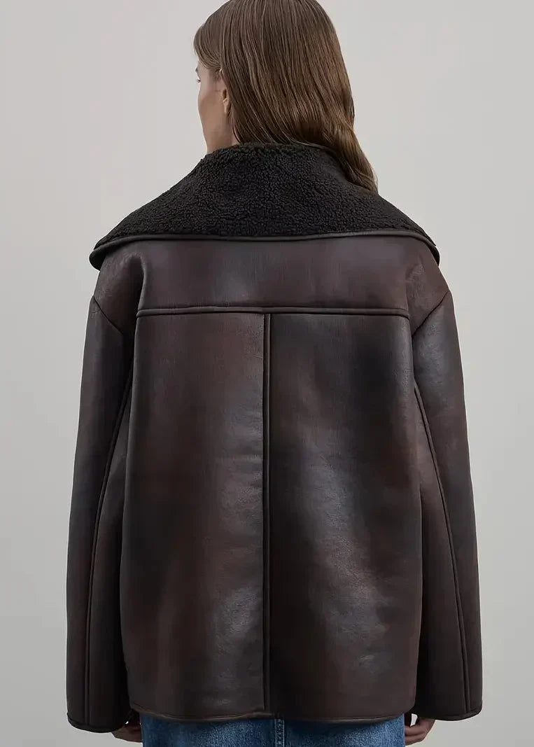 jacket Long Effet Cuir